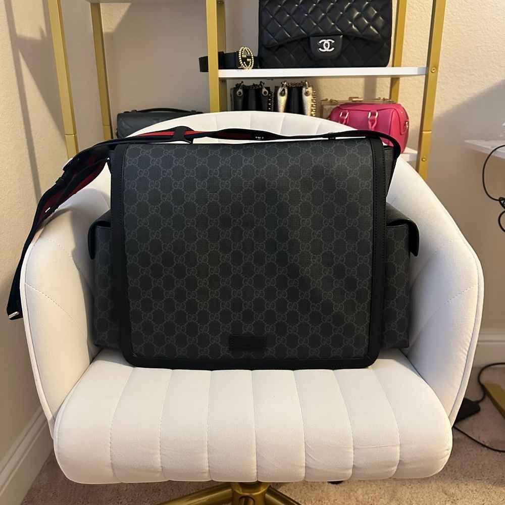 Gucci Dark Gray Monogram Messenger Bag